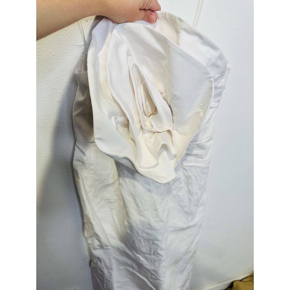 MARA HOFFMAN White Linen A-Line Strapless Bloom Bodice Maia Dress size 10 - Picture 9 of 15